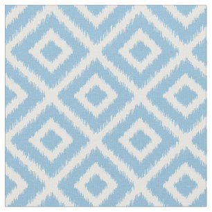 Sky Blue Ikat Diamonds Fabric