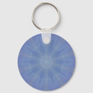 Sky Blue Kaleidoscope Pattern Keychain