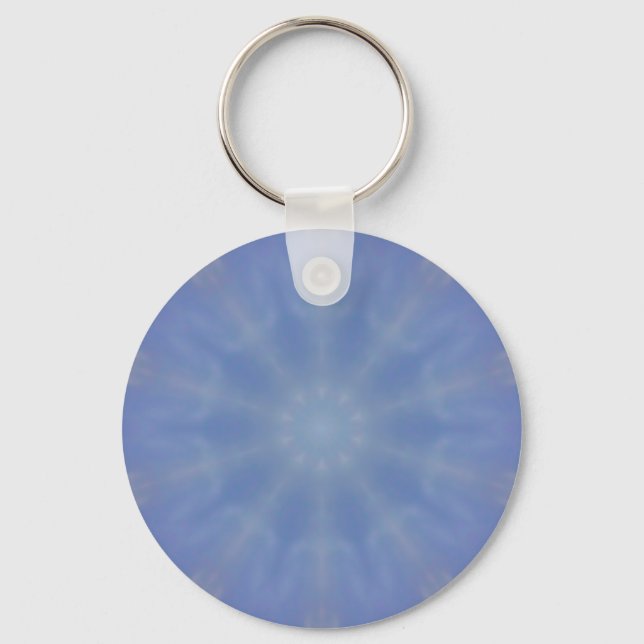 Sky Blue Kaleidoscope Pattern Keychain (Front)