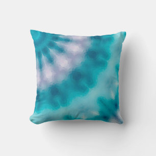 Sky blue kaleidoscope throw pillow
