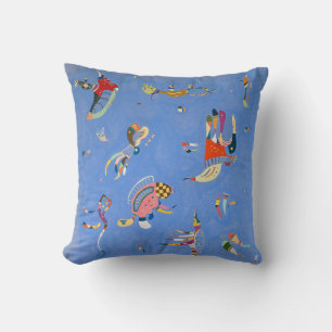 Sky Blue Kandinsky Throw Pillow