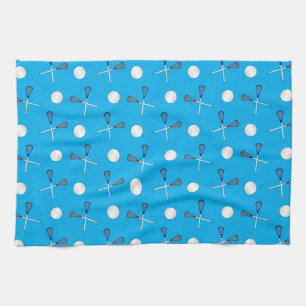 Sky blue lacrosse pattern kitchen towel