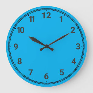 Sky blue large clock