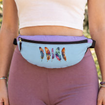 Sky Blue Lavender Colorblock Feather Art - Graphic