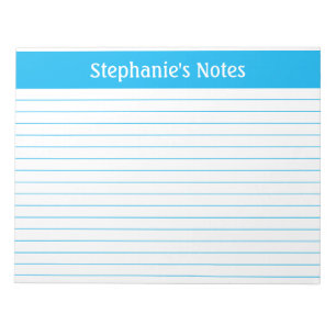 Sky Blue Lined 11 x 8.5 Landscape Personalized Notepad