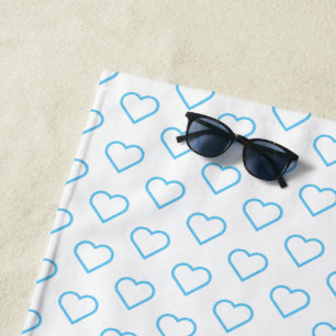 Sky Blue Love - Add Your Favorite Colors - Hearts Beach Towel