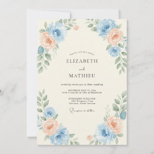 Sky Blue Luminous Spring Wedding Invitation