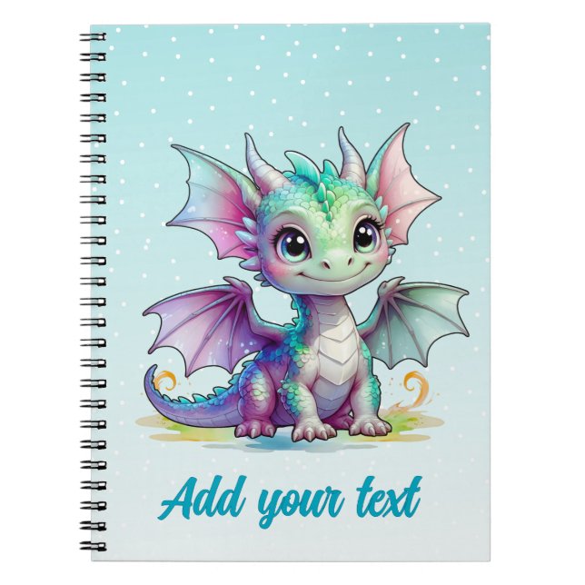 Sky Blue Magic Dragon - Carnet personnalisé (Devant)