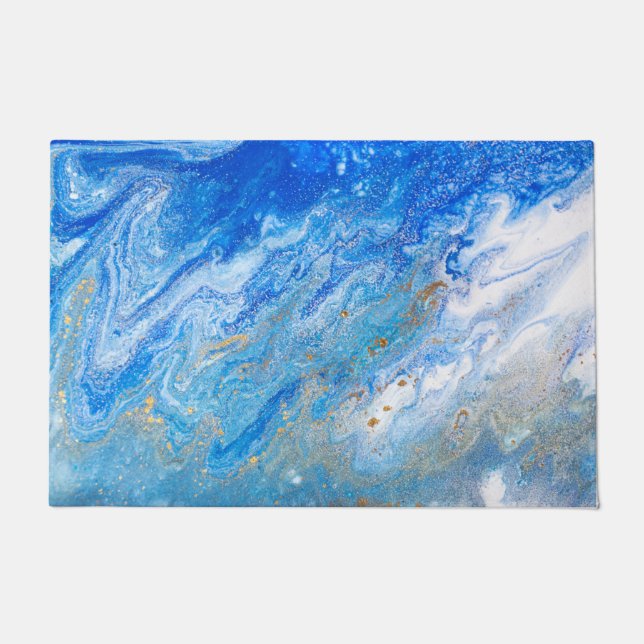 Sky Blue Marble  Doormat (Front)