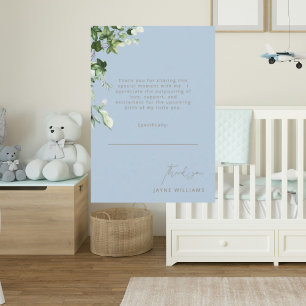 Sky Blue Message Ivy Baby Shower Thank You  Card