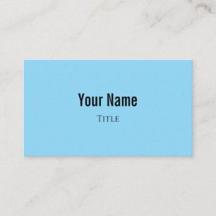 Sky Blue Minimalist Business Card with QR Code