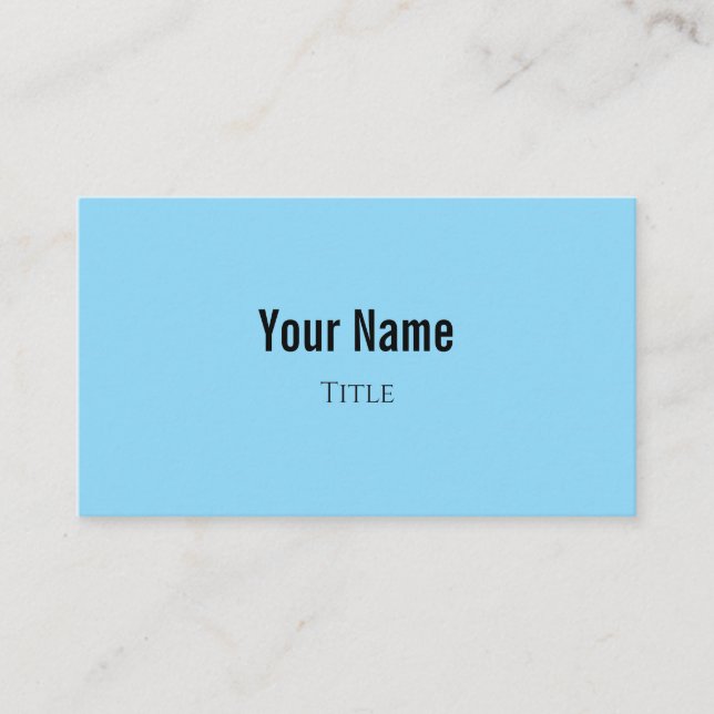 Sky Blue Minimalist Business Card with QR Code (Front)