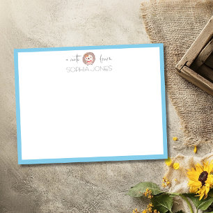 Sky Blue Minimalist Hedgehog Stationery Note Card