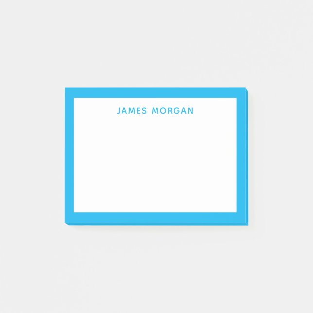 Sky Blue Modern Name Professional Post-it Notes (Front)