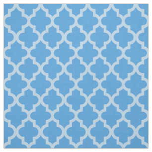 Sky Blue Moroccan Moods Quatrefoil Fabric