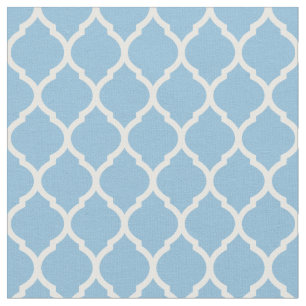Sky Blue Moroccan Quatrefoil Fabric