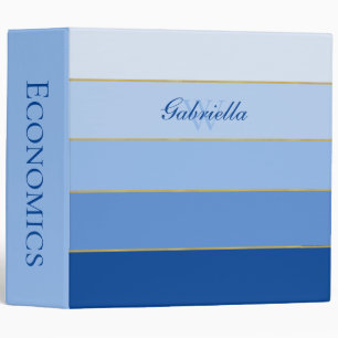 Sky Blue Ombre Colour Blocks Personalized Binder