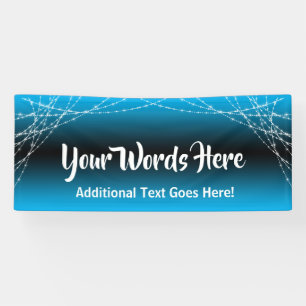 Sky Blue Ombre Light Strings Add Your Own Text Banner
