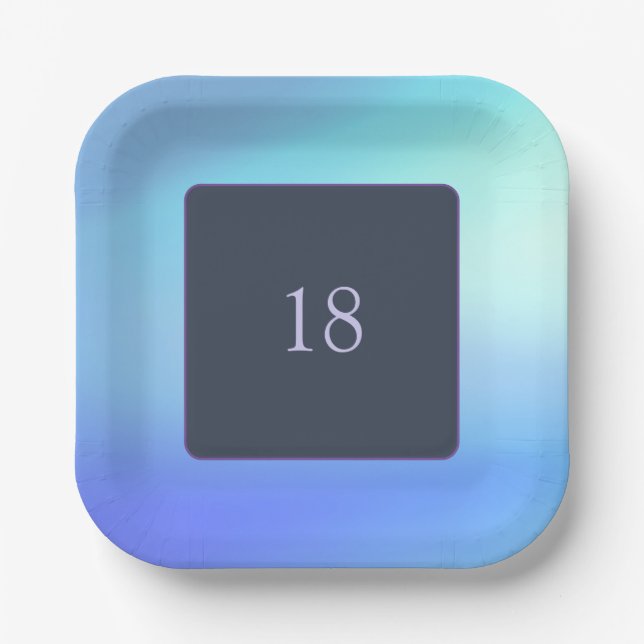 Sky Blue Paper Plate (Front)