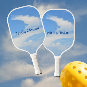Sky Blue Partly Cloudy with a Twist Pickleball Paddle