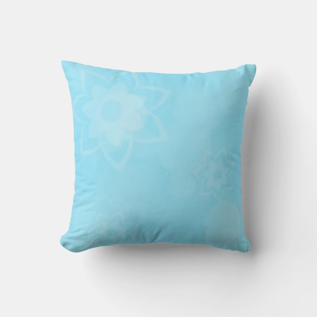 Sky Blue Pattern Throw Pillow (Front)