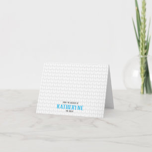 Sky Blue Personalized Knit Stitch Note Cards