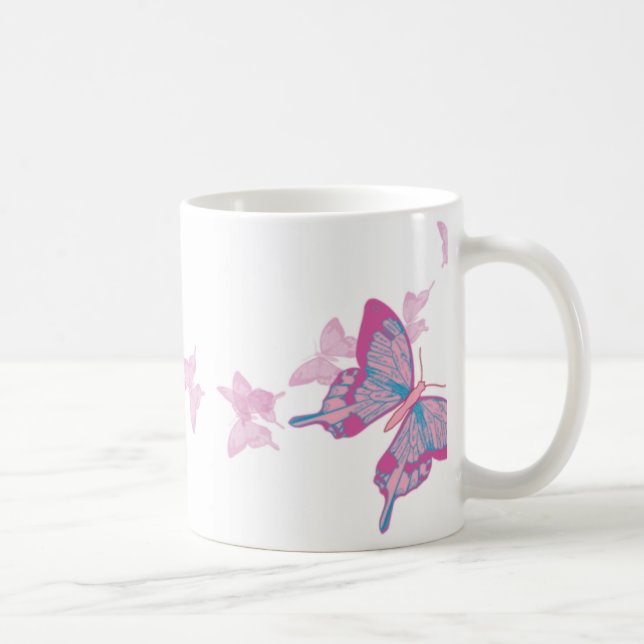 Sky Blue Pink Butterfly Mug (Right)