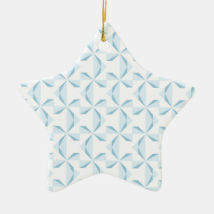Sky Blue Pinwheels Ceramic Ornament