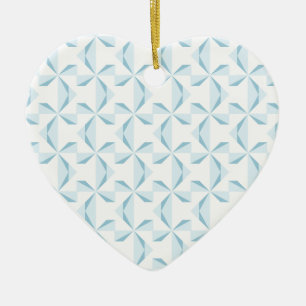 Sky Blue Pinwheels Ceramic Ornament