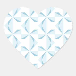 Sky Blue Pinwheels Heart Sticker