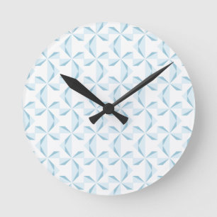 Sky Blue Pinwheels Round Clock