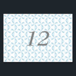 Sky Blue Pinwheels Table Number<br><div class="desc">Custom digitally designed pattern of streaming abstract pinwheel shapes.</div>