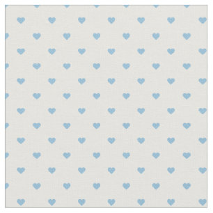 Sky Blue Polka Dot Hearts Fabric
