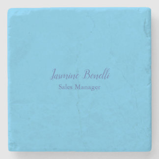 Sky Blue Professional Modern Minimalist Add Name Stone Coaster