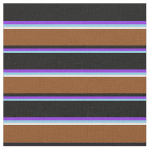 Sky Blue, Purple, Black, Brown & White Coloured Fabric