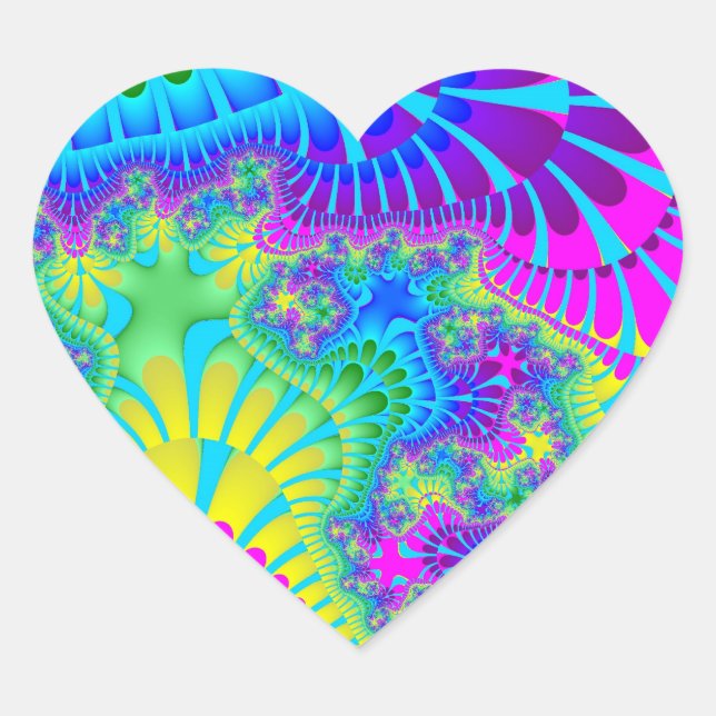 Sky Blue Rainbow Melt Heart Sticker (Front)