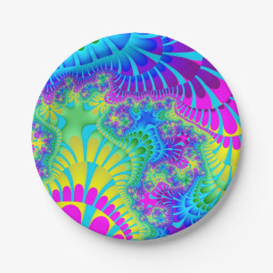 Sky Blue Rainbow Melt Paper Plate