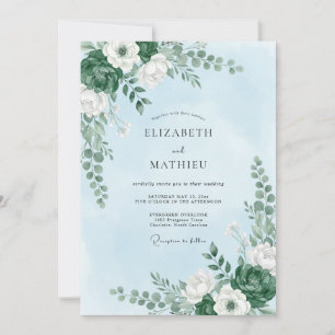 Sky Blue Refreshing Nature Wedding Invitation