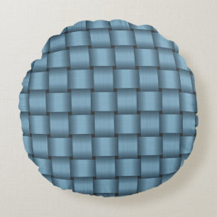 Sky Blue Ribbon Round Pillow