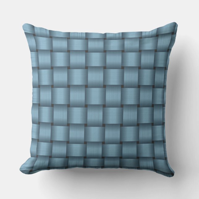 Sky Blue Ribbon Throw Pillow (Front)