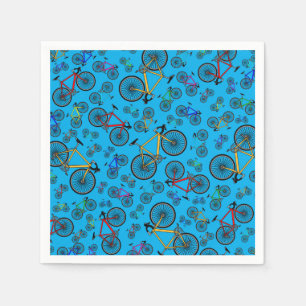 Sky blue road bikes napkin