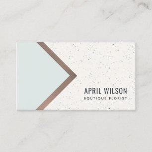Sky Blue Rose Gold White Ceramic Geometric Chevron Business Card
