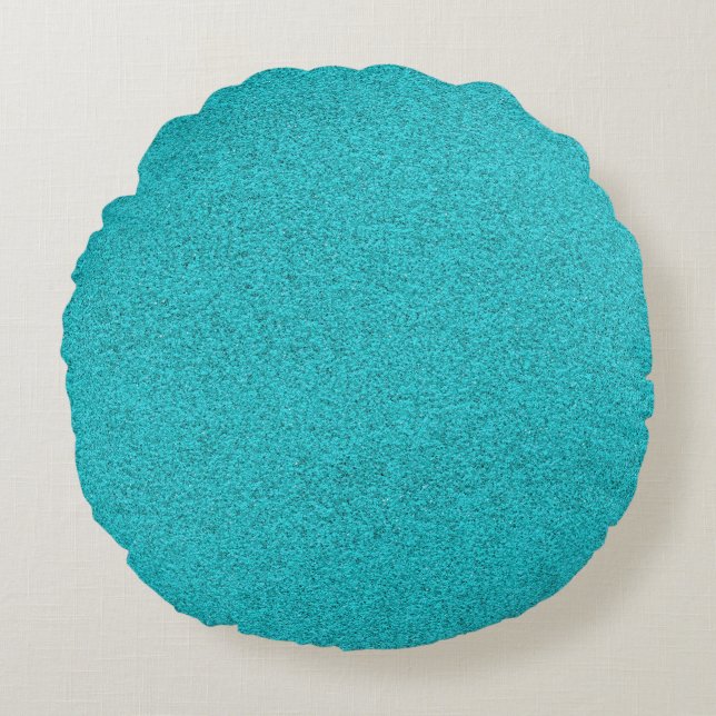 Sky Blue Round Pillow (Front)