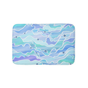 Sky Blue Seascape Abstract Bath Mat