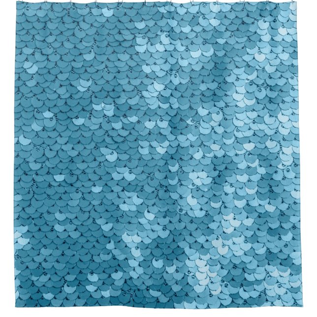 Sky blue shiny fabric with sequins, abstract backg (Front)