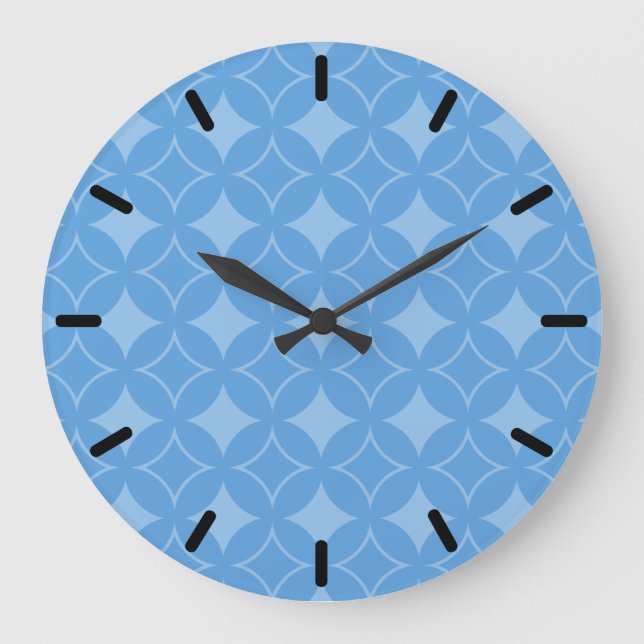 Sky blue shippo pattern large clock (Front)