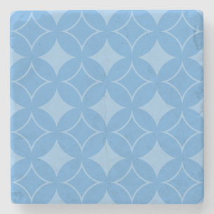 Sky blue shippo pattern stone coaster