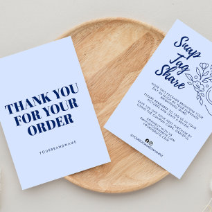 Sky Blue Snap Tag Share Business Thank You Card