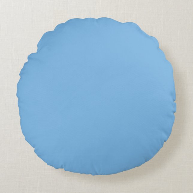 Sky Blue (solid colour) Aero  Round Pillow (Front)