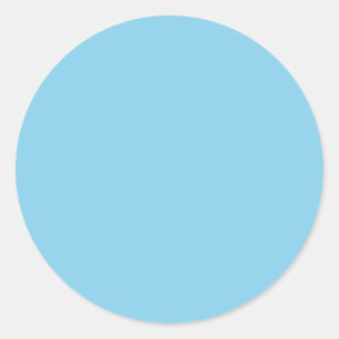 Sky Blue Solid Colour Classic Round Sticker
